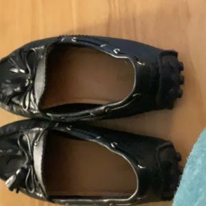 Coach black leather loafers size 8.
